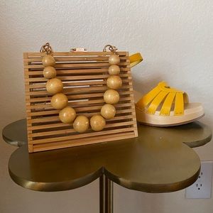 1970s Inspired Wood Handbag